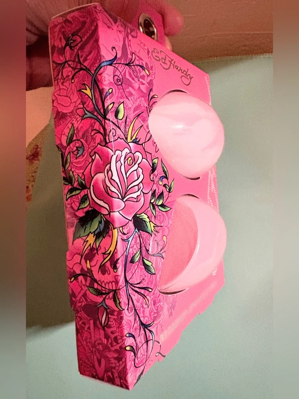 Ed Hardy Pink Makeup Sponge Duo - Two Pink Blending Sponges